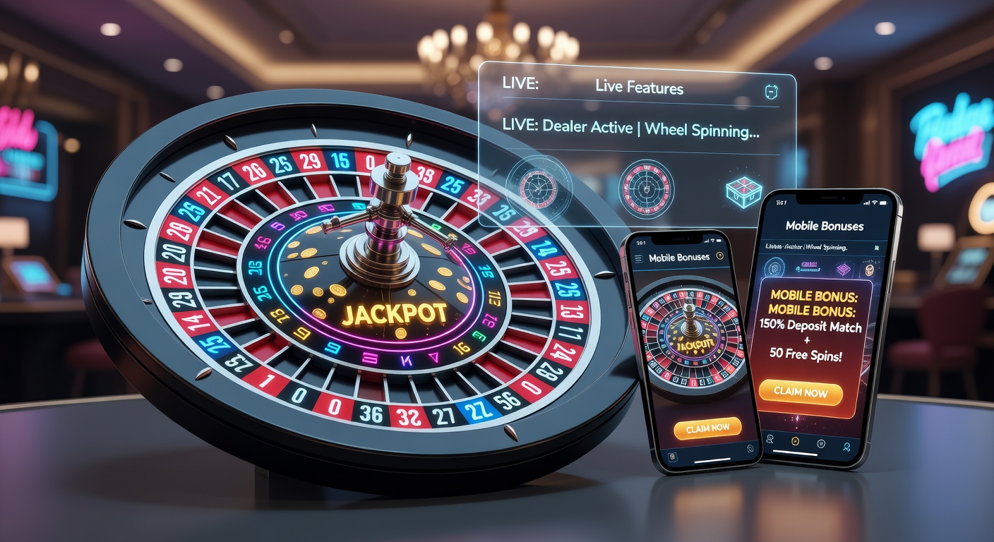 Vibrant Jackpot Roulette wheel with glowing jackpot segments and live dealer interface