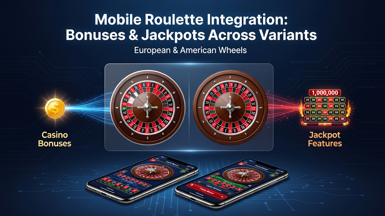 Mobile roulette interface displaying bonus activation and jackpot meter on a European wheel layout
