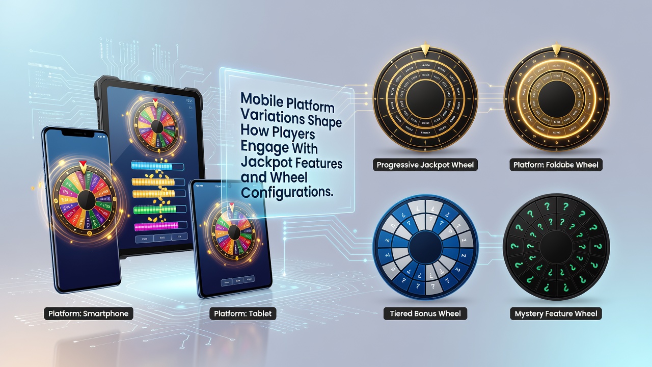 Comparison of jackpot progress bars and wheel spin interfaces on tablets versus smartphones