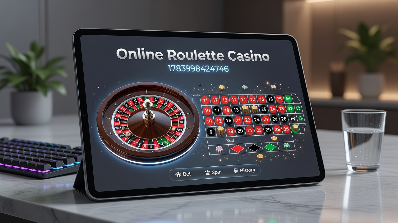 Live dealer roulette table in an online casino studio with multiple camera angles