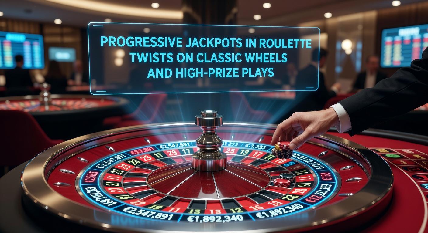 Vibrant roulette wheel with glowing progressive jackpot meter building excitement in a casino setting