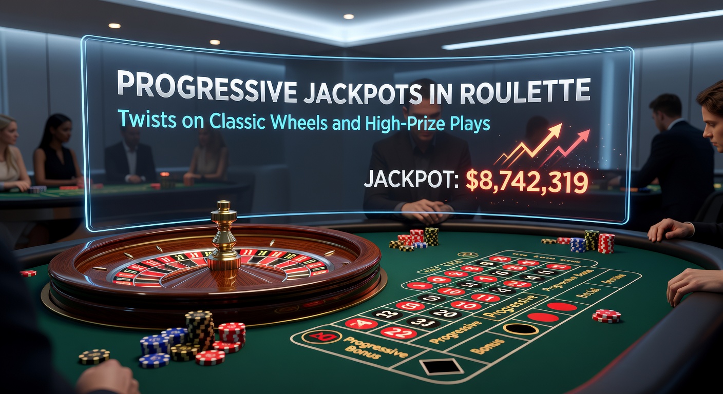 Dynamic display of a progressive jackpot roulette table showing escalating prize tiers and recent winner alert