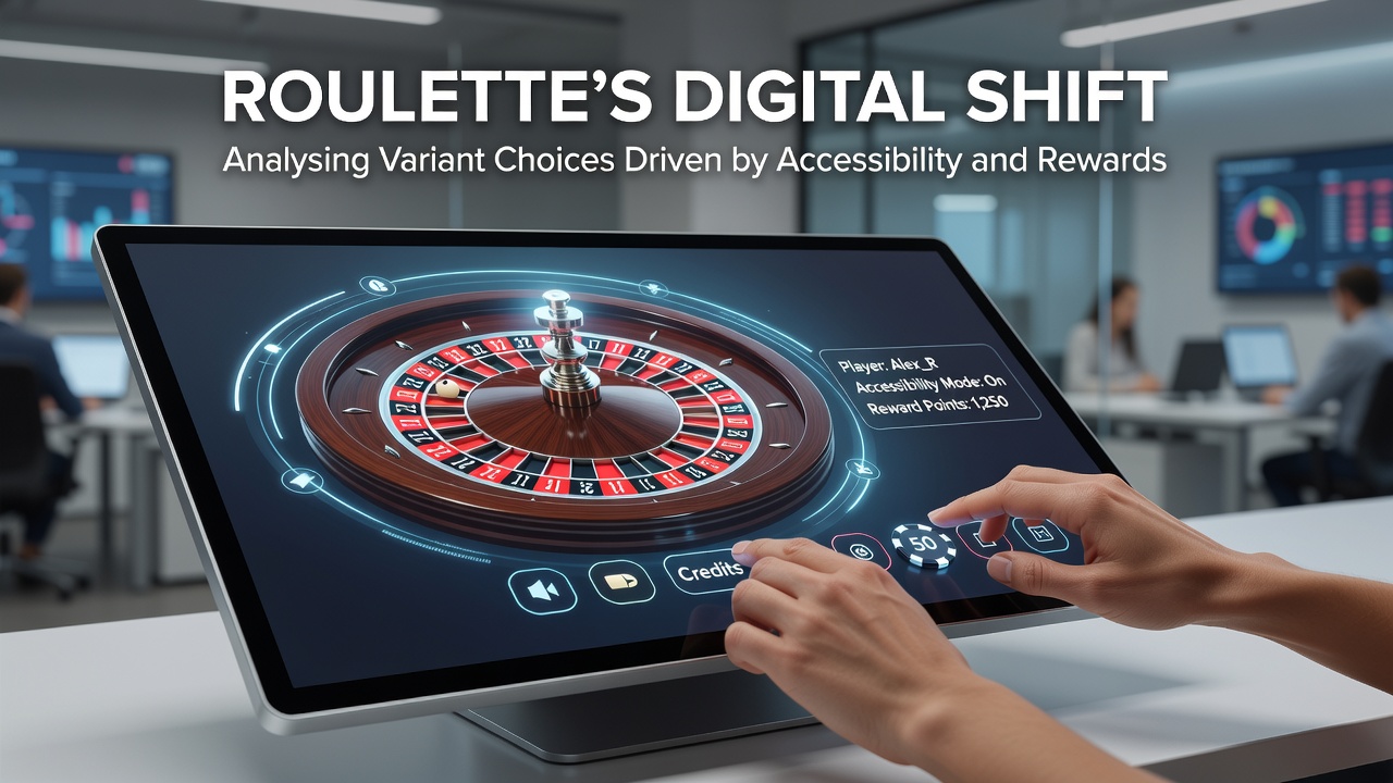 Digital roulette interface showing multiple variants on a mobile screen with accessibility features highlighted