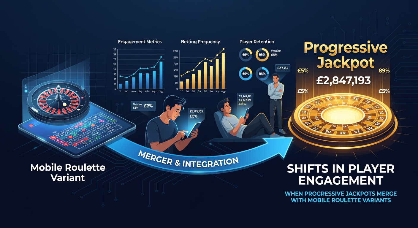 Graph showing upward trends in mobile roulette sessions after progressive jackpot features were added