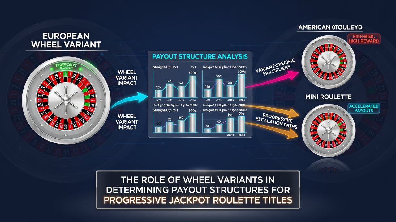 Close-up view of a progressive jackpot roulette wheel with highlighted zero pocket and digital meter display