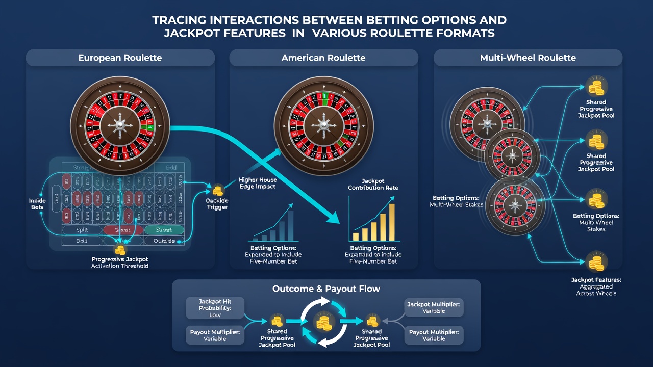 Digital roulette interface displaying jackpot meter alongside standard betting options
