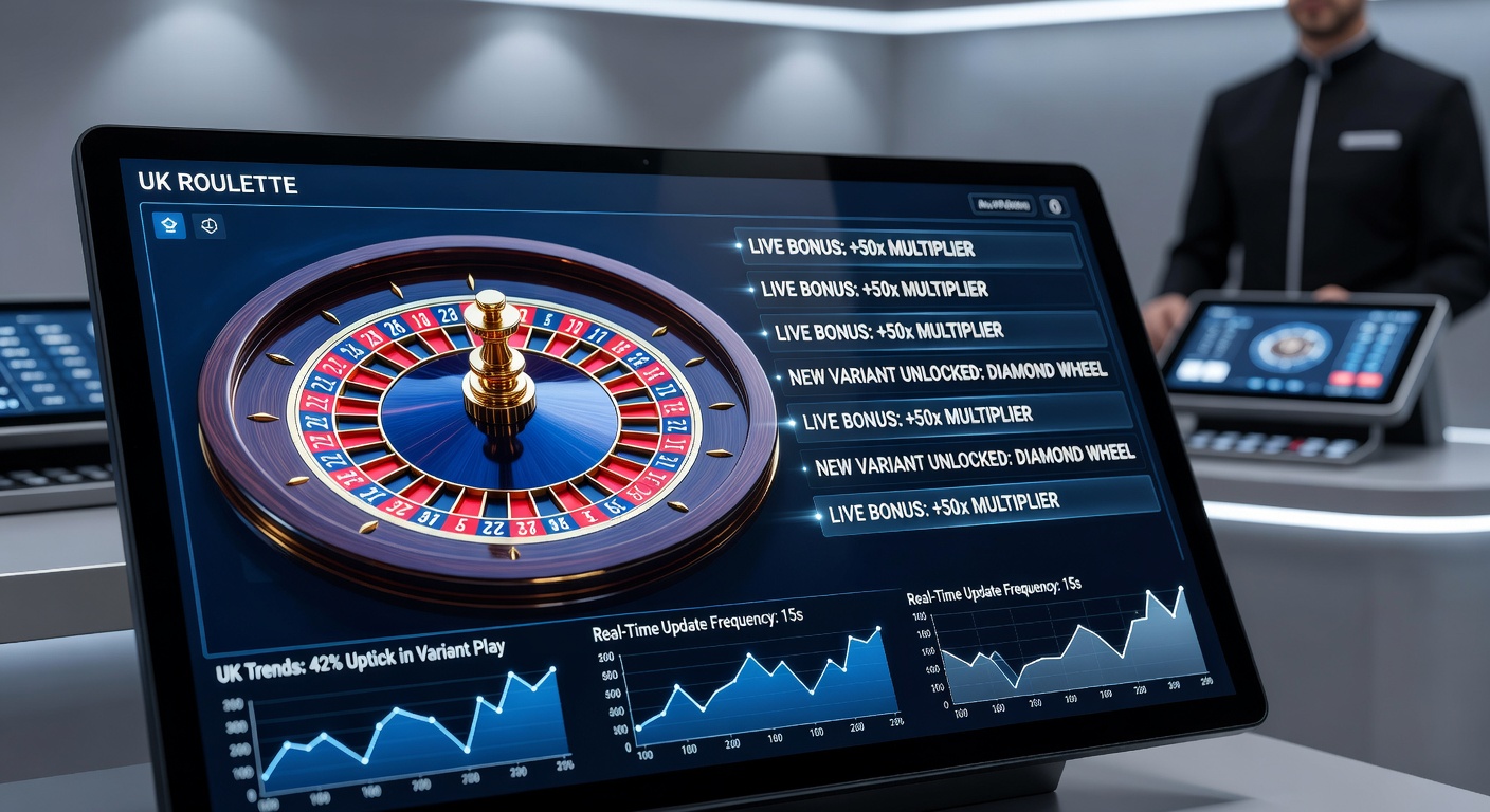 Live roulette studio with multiple wheel variants displayed on modern betting terminals