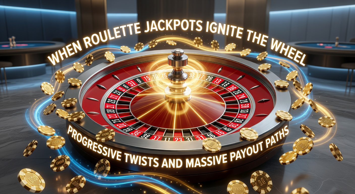 Vibrant roulette wheel spinning with glowing progressive jackpot display in the background, highlighting massive payout potential